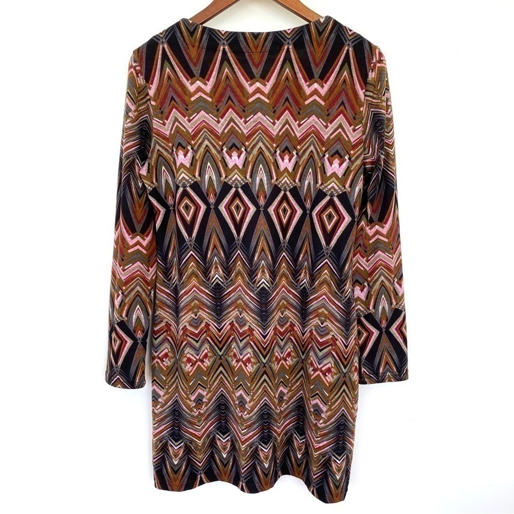 Papillon jersey knit dress with crew neckline and long sleeves,  popover - Picture 9 of 11